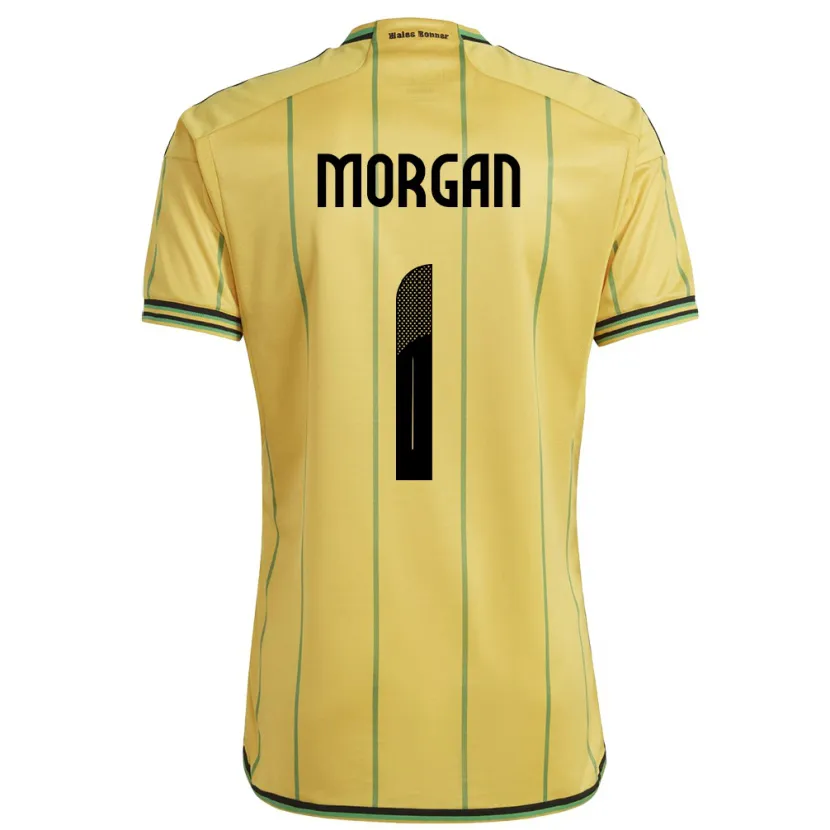 Danxen Herren Jamaika Aliyah Morgan #1 Gelb Heimtrikot Trikot 24-26 T-Shirt