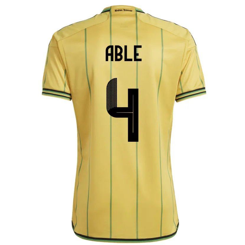 Danxen Herren Jamaika Nevillegail Able #4 Gelb Heimtrikot Trikot 24-26 T-Shirt