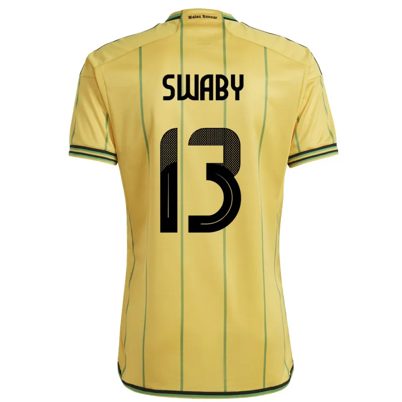 Danxen Herren Jamaika Allyson Swaby #13 Gelb Heimtrikot Trikot 24-26 T-Shirt