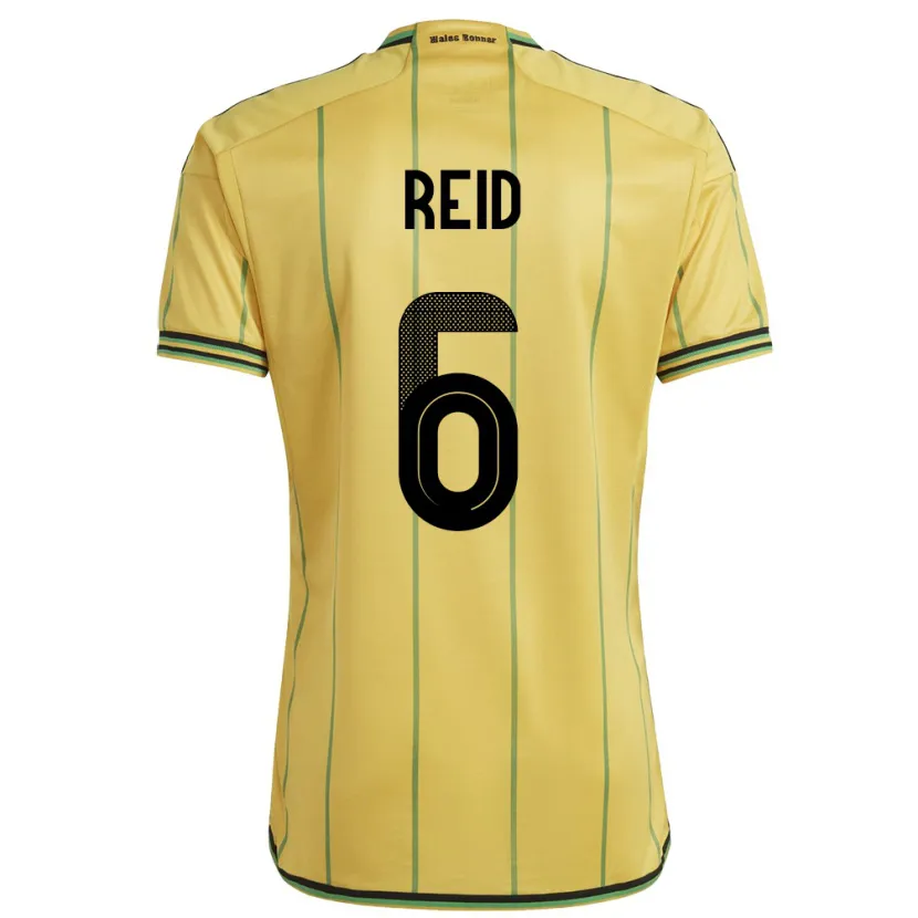 Danxen Herren Jamaika Lauren Reid #6 Gelb Heimtrikot Trikot 24-26 T-Shirt