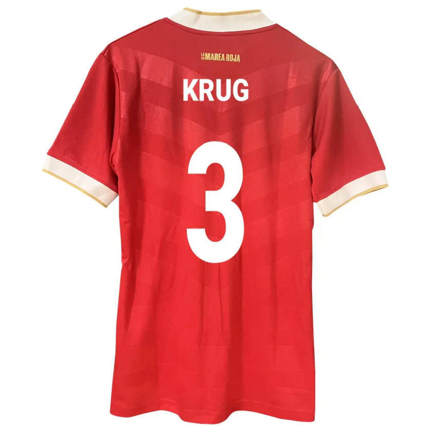 Danxen Herren Panama Martín Krug #3 Rot Heimtrikot Trikot 24-26 T-Shirt