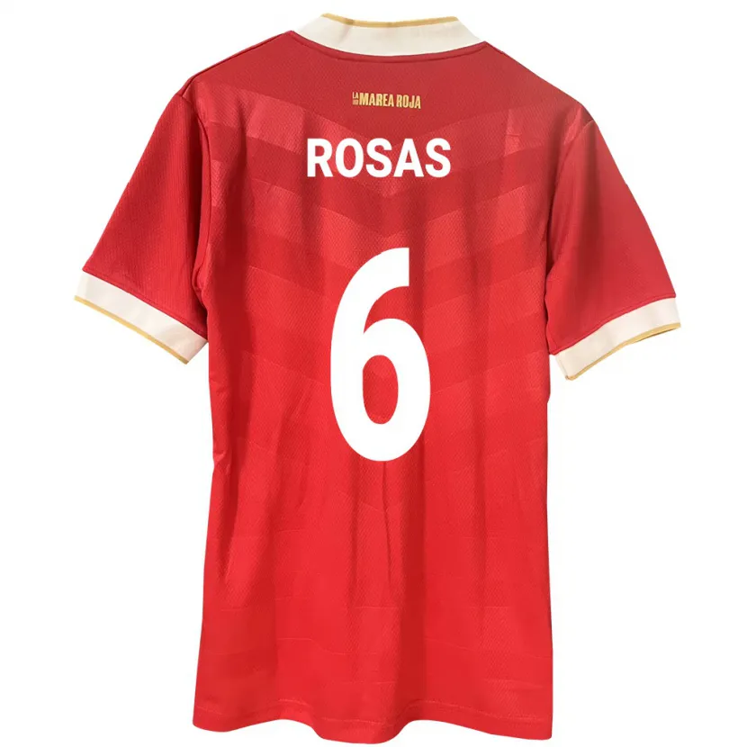 Danxen Herren Panama Meredith Rosas #6 Rot Heimtrikot Trikot 24-26 T-Shirt