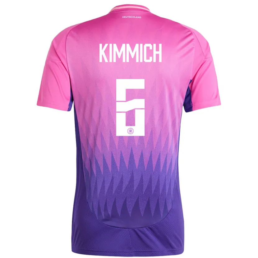 Danxen Herren Deutschland Joshua Kimmich #6 Pink Lila Auswärtstrikot Trikot 24-26 T-Shirt