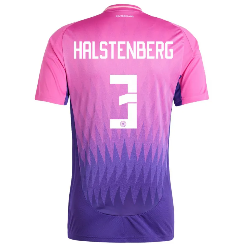 Danxen Herren Deutschland Marcel Halstenberg #3 Pink Lila Auswärtstrikot Trikot 24-26 T-Shirt