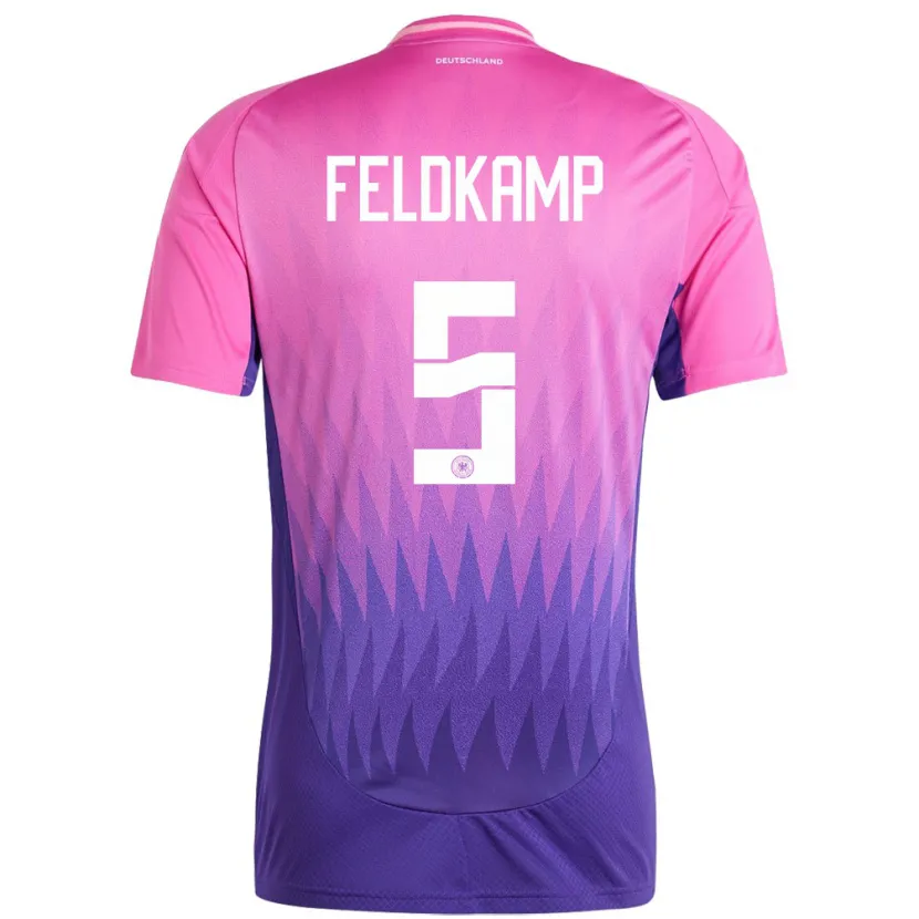 Danxen Herren Deutschland Jana Feldkamp #5 Pink Lila Auswärtstrikot Trikot 24-26 T-Shirt