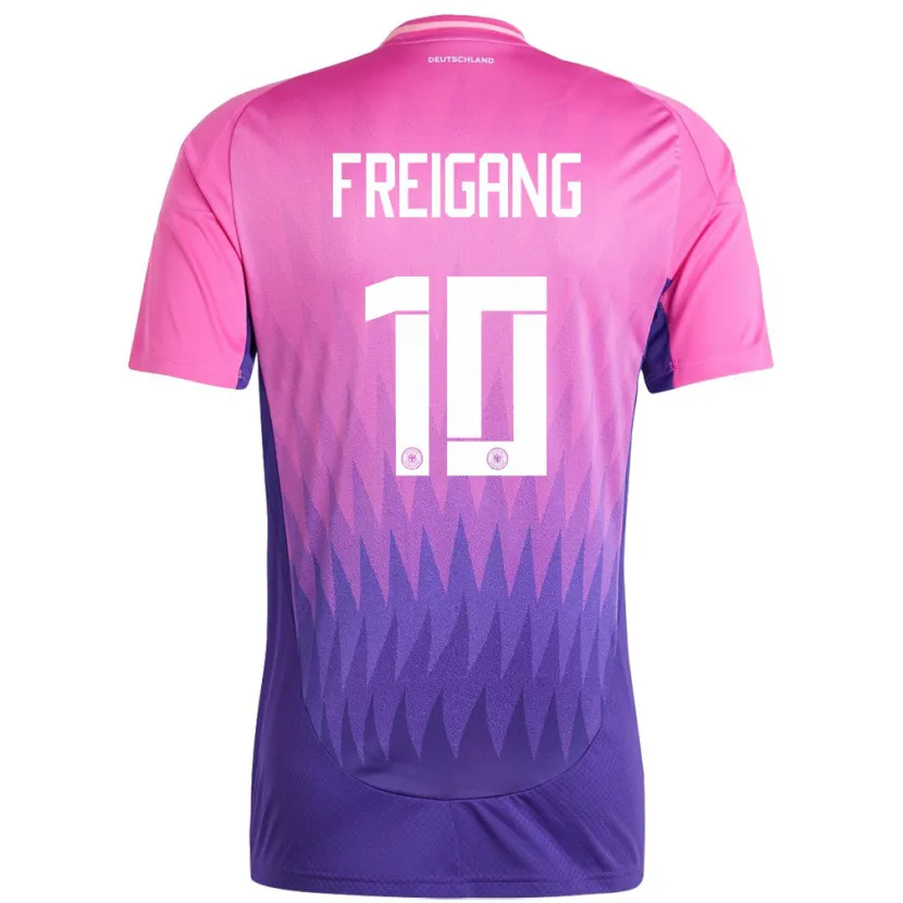 Danxen Herren Deutschland Laura Freigang #10 Pink Lila Auswärtstrikot Trikot 24-26 T-Shirt