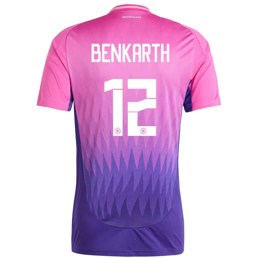 Danxen Herren Deutschland Laura Benkarth #12 Pink Lila Auswärtstrikot Trikot 24-26 T-Shirt