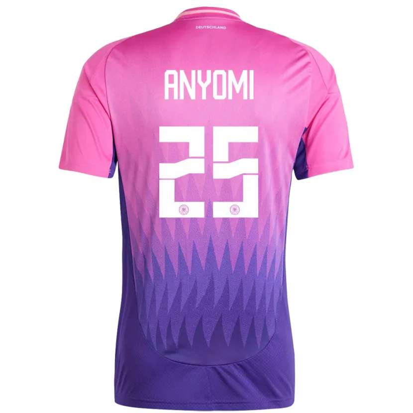 Danxen Herren Deutschland Nicole Anyomi #25 Pink Lila Auswärtstrikot Trikot 24-26 T-Shirt