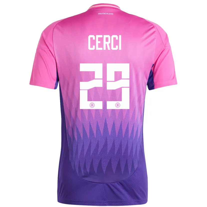 Danxen Herren Deutschland Selina Cerci #29 Pink Lila Auswärtstrikot Trikot 24-26 T-Shirt