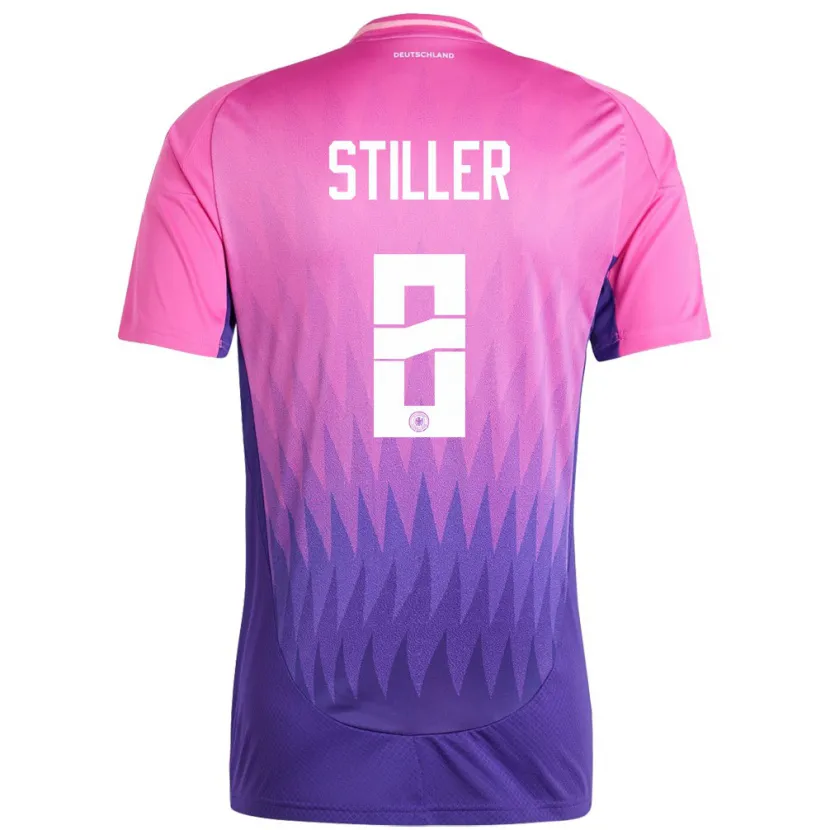 Danxen Herren Deutschland Angelo Stiller #8 Pink Lila Auswärtstrikot Trikot 24-26 T-Shirt