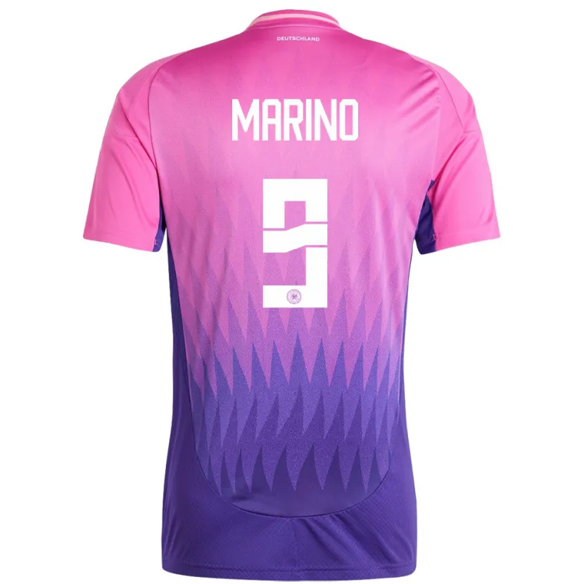 Danxen Herren Deutschland Stefano Marino #9 Pink Lila Auswärtstrikot Trikot 24-26 T-Shirt