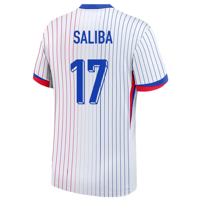 Danxen Herren Frankreich William Saliba #17 Weiß Auswärtstrikot Trikot 24-26 T-Shirt