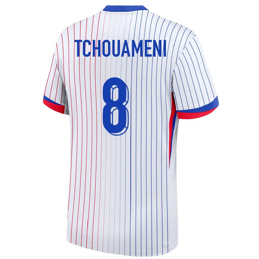 Danxen Herren Frankreich Aurelien Tchouameni #8 Weiß Auswärtstrikot Trikot 24-26 T-Shirt