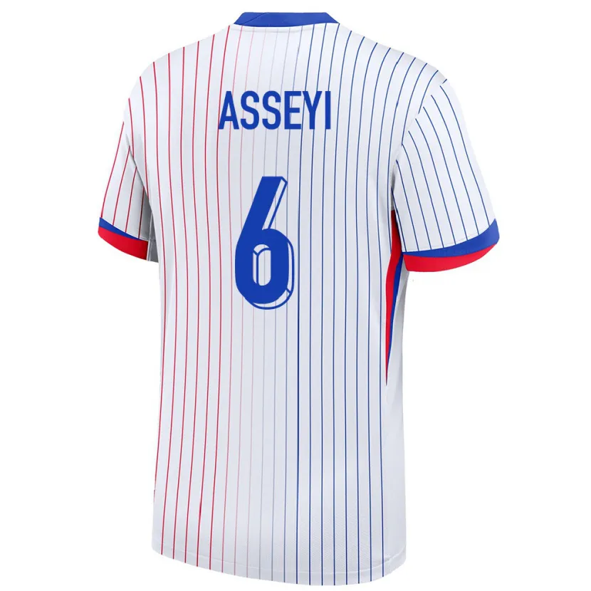 Danxen Herren Frankreich Viviane Asseyi #6 Weiß Auswärtstrikot Trikot 24-26 T-Shirt