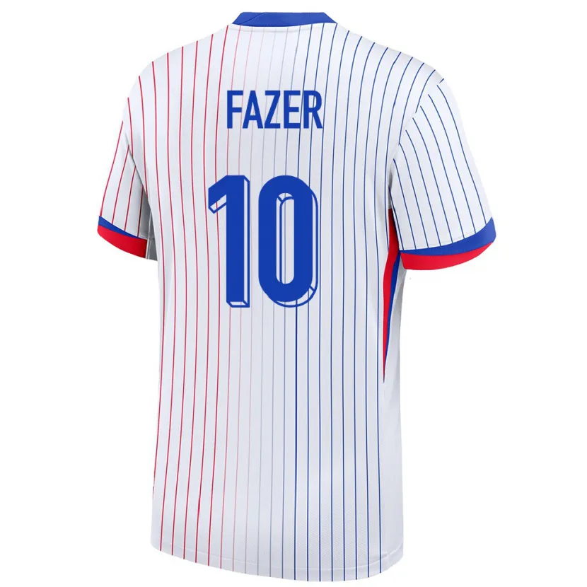 Danxen Herren Frankreich Laurina Fazer #10 Weiß Auswärtstrikot Trikot 24-26 T-Shirt