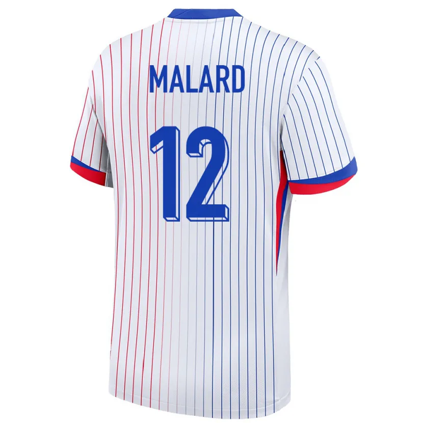 Danxen Herren Frankreich Melvine Malard #12 Weiß Auswärtstrikot Trikot 24-26 T-Shirt