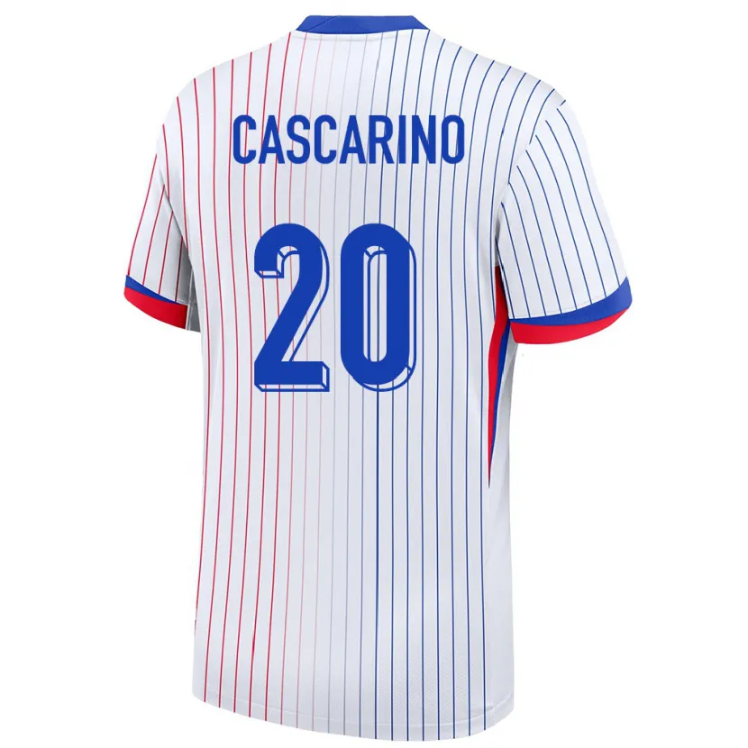 Danxen Herren Frankreich Delphine Cascarino #20 Weiß Auswärtstrikot Trikot 24-26 T-Shirt