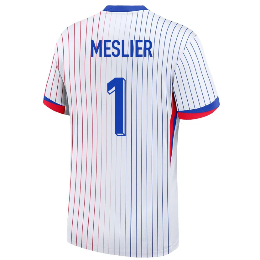 Danxen Herren Frankreich Illan Meslier #1 Weiß Auswärtstrikot Trikot 24-26 T-Shirt