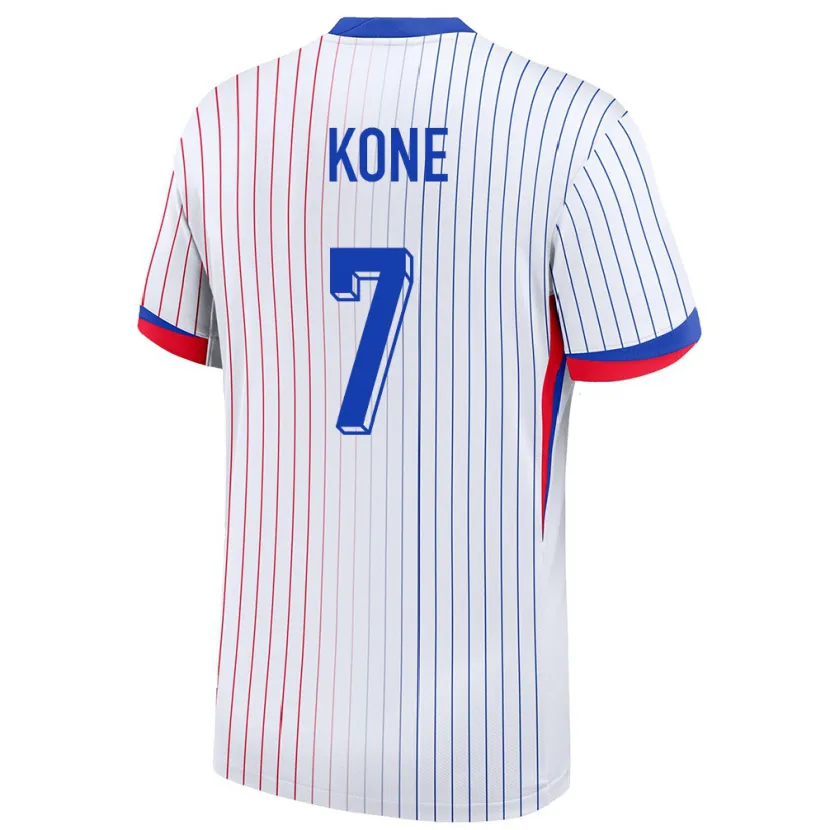 Danxen Herren Frankreich Kouadio Kone #7 Weiß Auswärtstrikot Trikot 24-26 T-Shirt