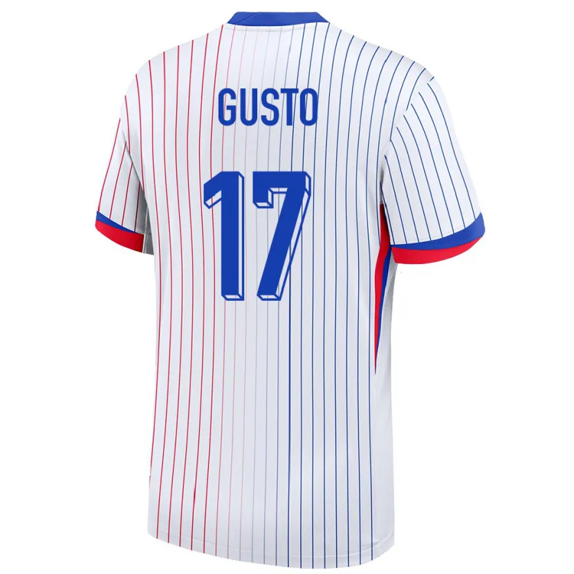 Danxen Herren Frankreich Malo Gusto #17 Weiß Auswärtstrikot Trikot 24-26 T-Shirt