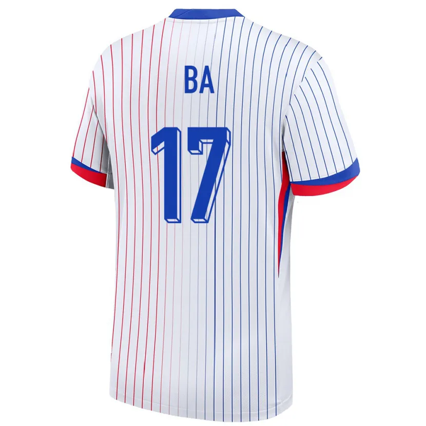Danxen Herren Frankreich Abdoullah Ba #17 Weiß Auswärtstrikot Trikot 24-26 T-Shirt