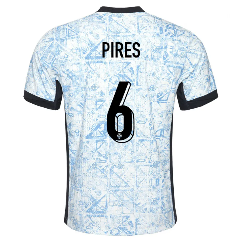 Danxen Herren Portugal Suzane Pires #6 Cremeblau Auswärtstrikot Trikot 24-26 T-Shirt