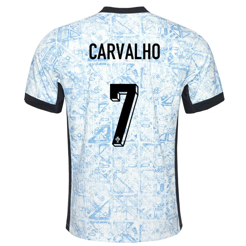 Danxen Herren Portugal Fabio Carvalho #7 Cremeblau Auswärtstrikot Trikot 24-26 T-Shirt