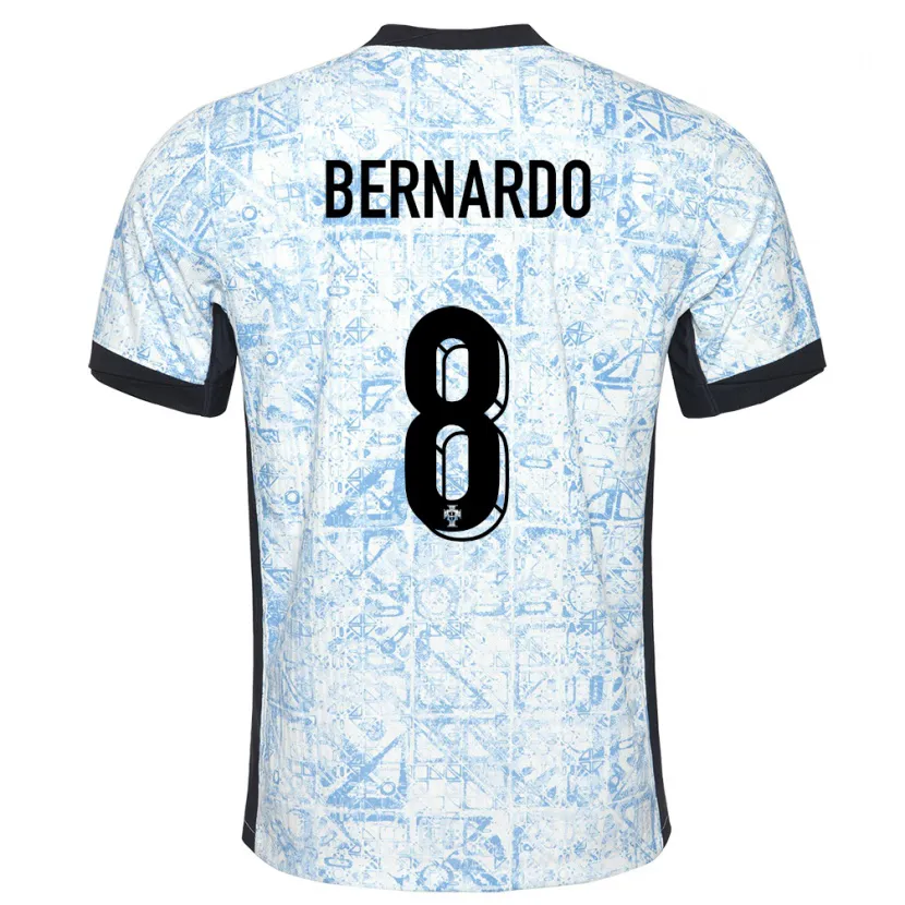 Danxen Herren Portugal Paulo Bernardo #8 Cremeblau Auswärtstrikot Trikot 24-26 T-Shirt