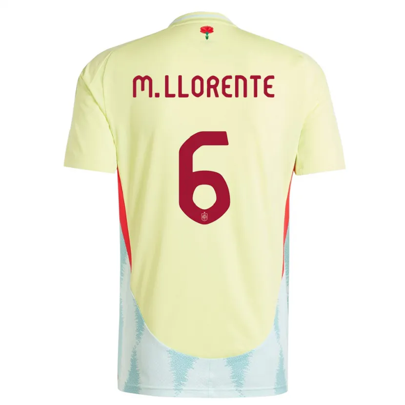Danxen Herren Spanien Marcos Llorente #6 Gelb Auswärtstrikot Trikot 24-26 T-Shirt