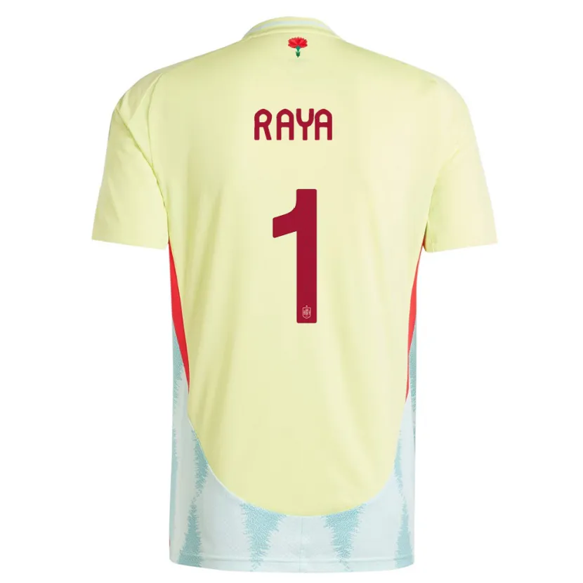 Danxen Herren Spanien David Raya #1 Gelb Auswärtstrikot Trikot 24-26 T-Shirt