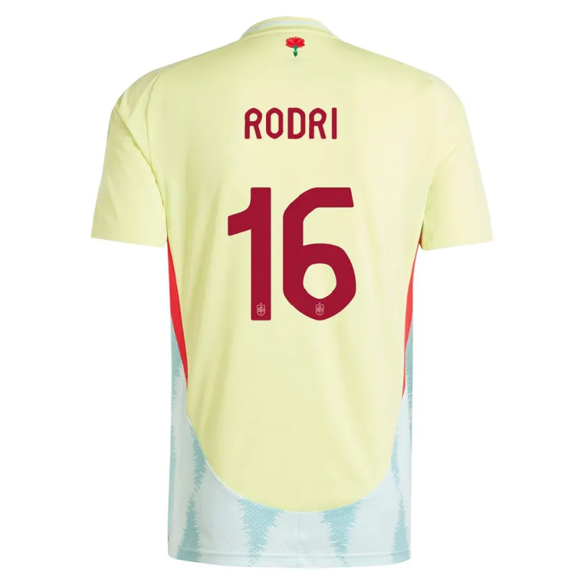 Danxen Herren Spanien Rodri #16 Gelb Auswärtstrikot Trikot 24-26 T-Shirt