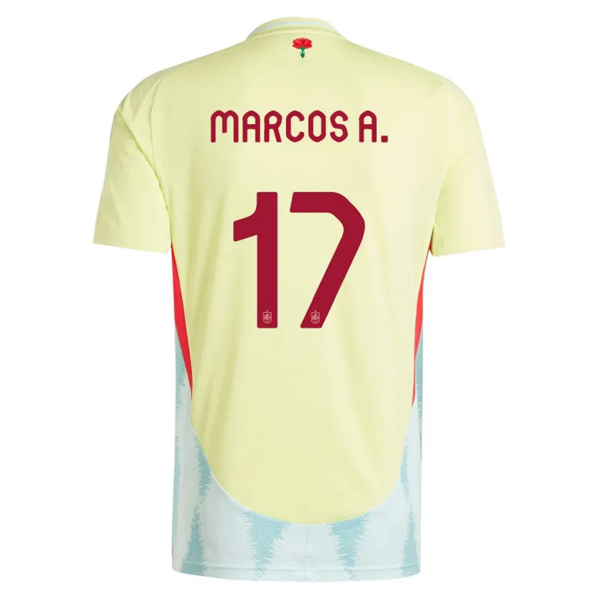 Danxen Herren Spanien Marcos Alonso #17 Gelb Auswärtstrikot Trikot 24-26 T-Shirt