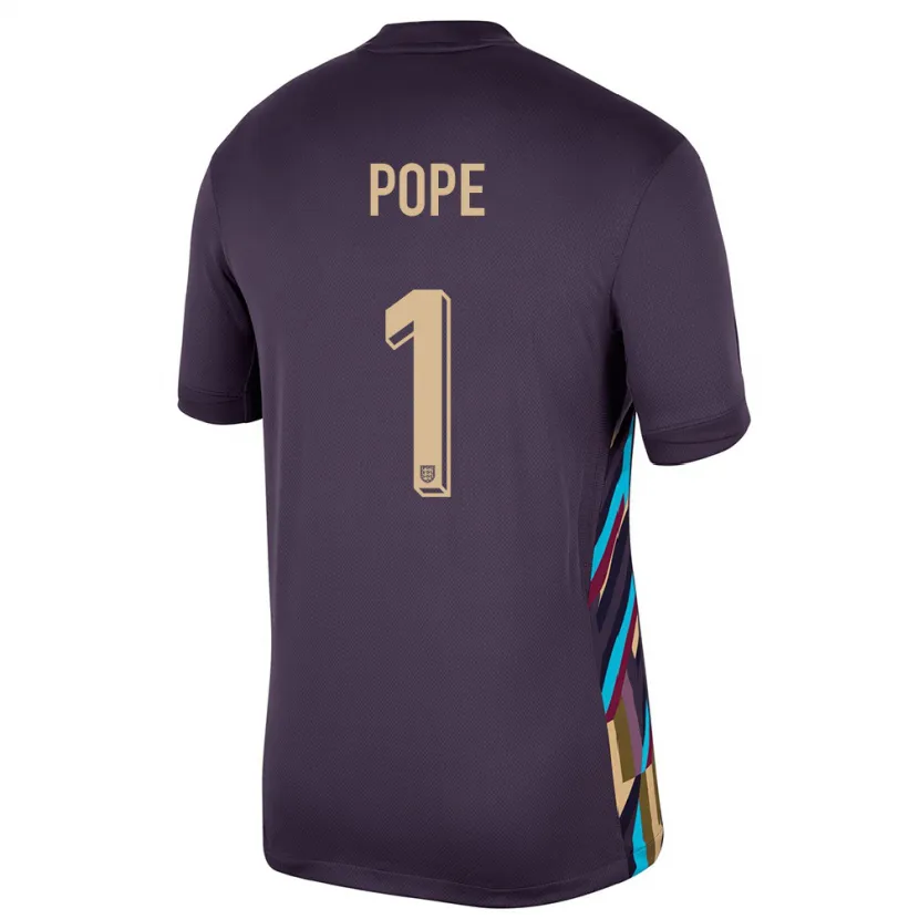 Danxen Herren England Nick Pope #1 Dunkle Rosine Auswärtstrikot Trikot 24-26 T-Shirt