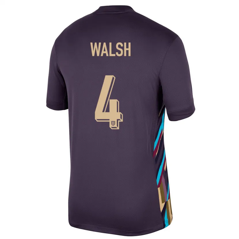 Danxen Herren England Keira Walsh #4 Dunkle Rosine Auswärtstrikot Trikot 24-26 T-Shirt