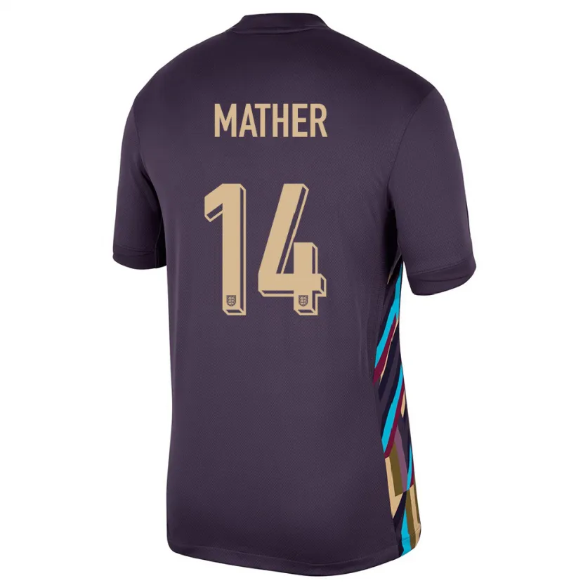 Danxen Herren England Sam Mather #14 Dunkle Rosine Auswärtstrikot Trikot 24-26 T-Shirt