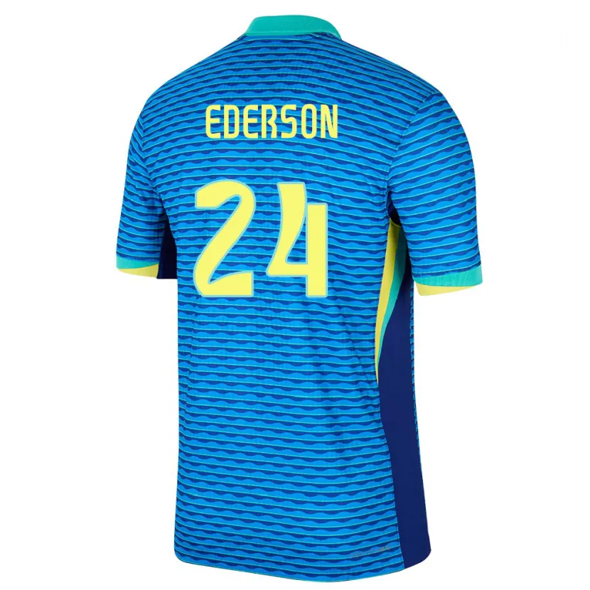 Danxen Herren Brasilien Ederson #24 Blau Auswärtstrikot Trikot 24-26 T-Shirt