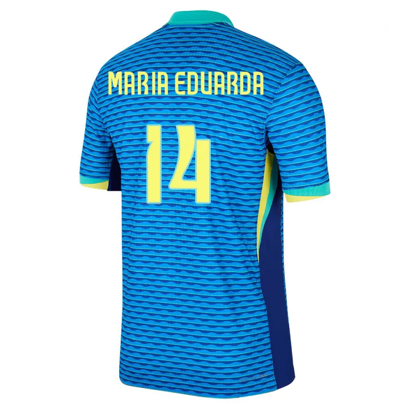 Danxen Herren Brasilien Maria Eduarda #14 Blau Auswärtstrikot Trikot 24-26 T-Shirt