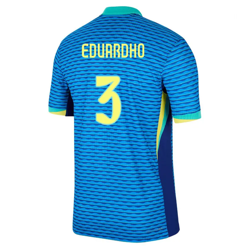 Danxen Herren Brasilien Eduardho #3 Blau Auswärtstrikot Trikot 24-26 T-Shirt