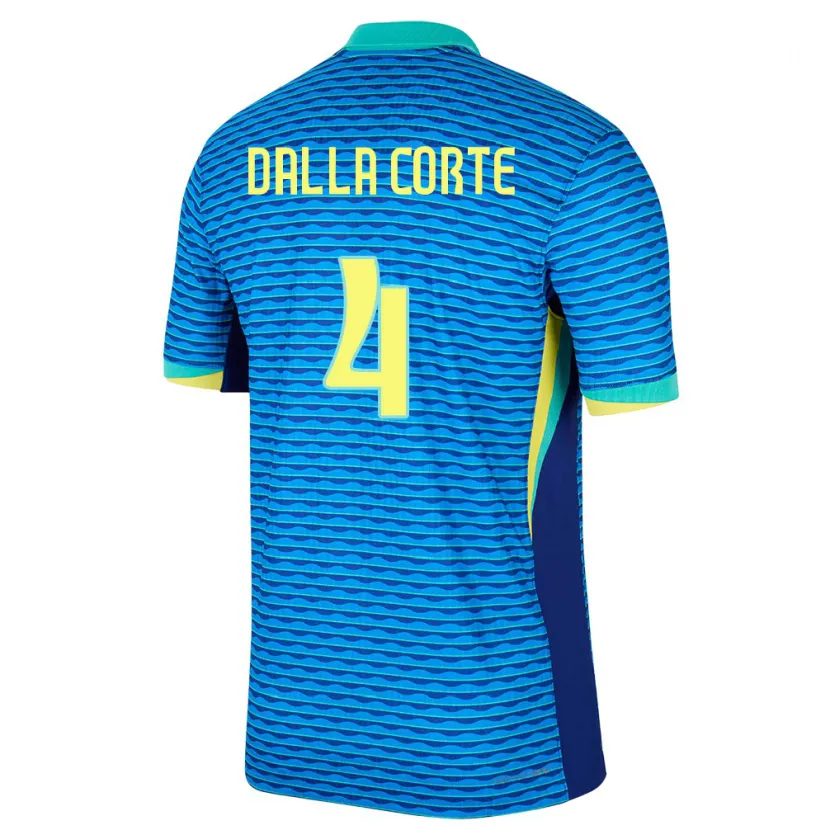 Danxen Herren Brasilien Joao Dalla Corte #4 Blau Auswärtstrikot Trikot 24-26 T-Shirt