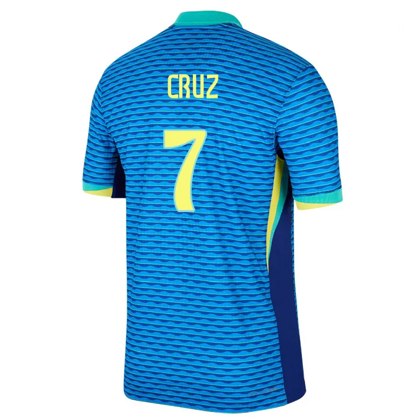 Danxen Herren Brasilien Joao Cruz #7 Blau Auswärtstrikot Trikot 24-26 T-Shirt