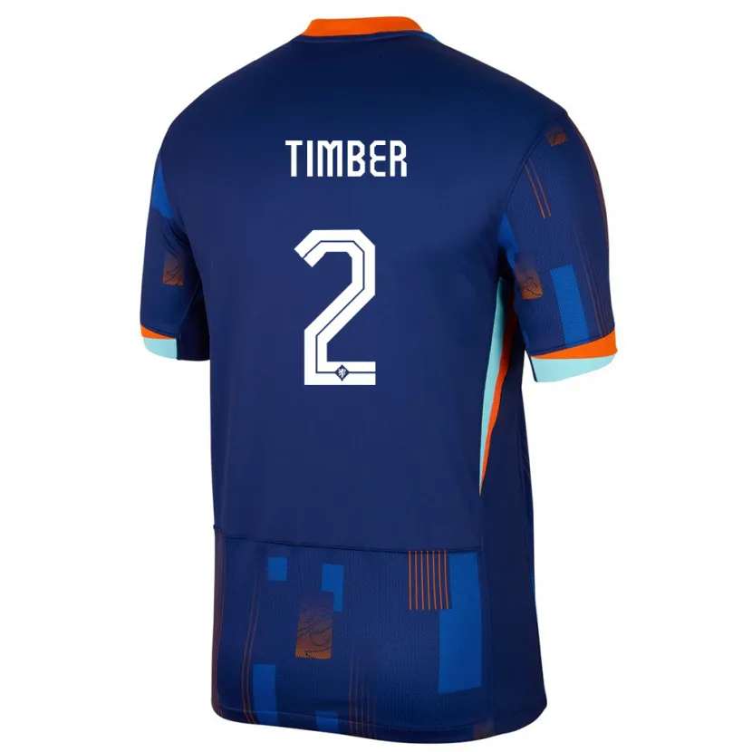 Danxen Herren Niederlande Jurrien Timber #2 Blau Auswärtstrikot Trikot 24-26 T-Shirt