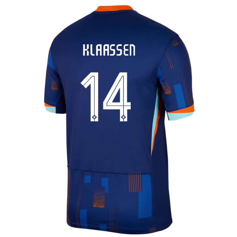 Danxen Herren Niederlande Davy Klaassen #14 Blau Auswärtstrikot Trikot 24-26 T-Shirt
