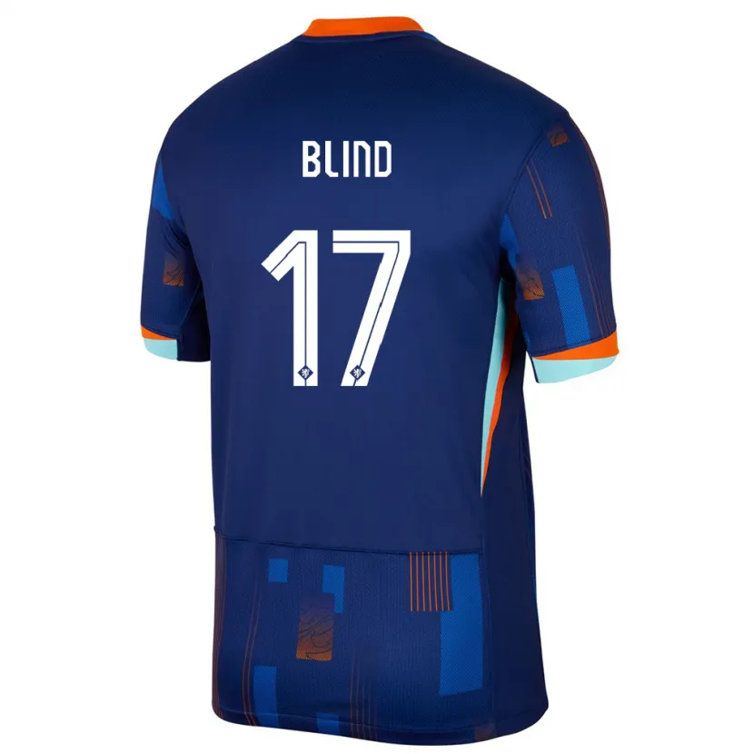 Danxen Herren Niederlande Daley Blind #17 Blau Auswärtstrikot Trikot 24-26 T-Shirt