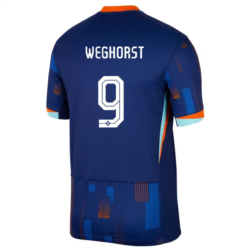 Danxen Herren Niederlande Wout Weghorst #9 Blau Auswärtstrikot Trikot 24-26 T-Shirt