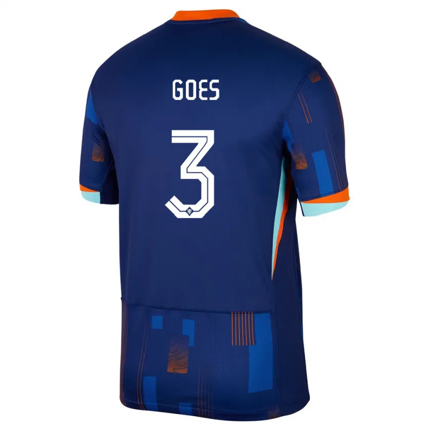 Danxen Herren Niederlande Wouter Goes #3 Blau Auswärtstrikot Trikot 24-26 T-Shirt