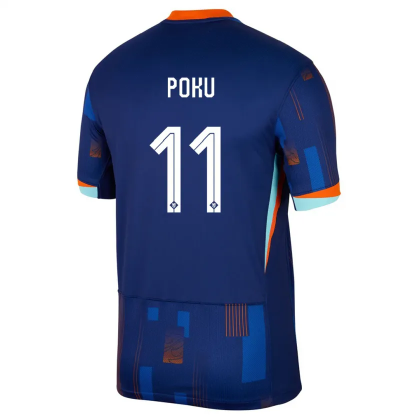 Danxen Herren Niederlande Ernest Poku #11 Blau Auswärtstrikot Trikot 24-26 T-Shirt