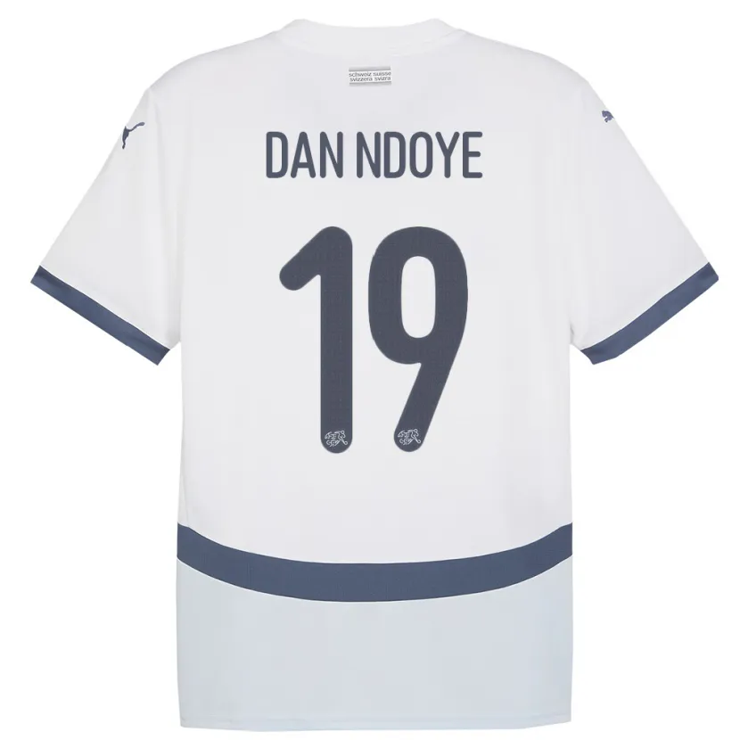 Danxen Herren Schweiz Dan Ndoye #19 Weiß Auswärtstrikot Trikot 24-26 T-Shirt