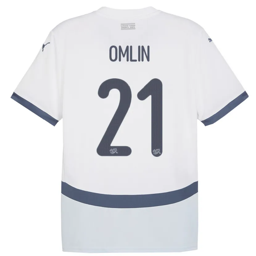 Danxen Herren Schweiz Jonas Omlin #21 Weiß Auswärtstrikot Trikot 24-26 T-Shirt