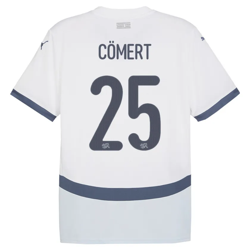 Danxen Herren Schweiz Eray Comert #25 Weiß Auswärtstrikot Trikot 24-26 T-Shirt