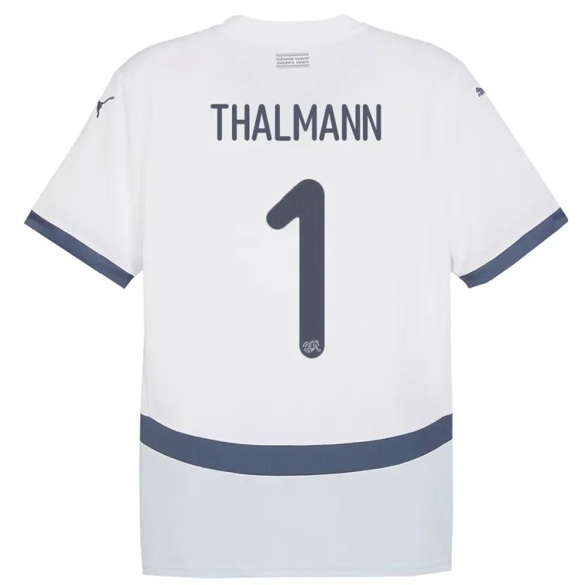 Danxen Herren Schweiz Gaelle Thalmann #1 Weiß Auswärtstrikot Trikot 24-26 T-Shirt